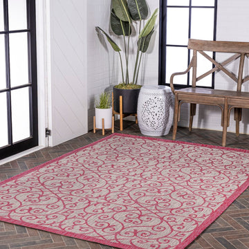 Madrid Vintage Filigree Textured Weave Indoor/outdoor Area Rug